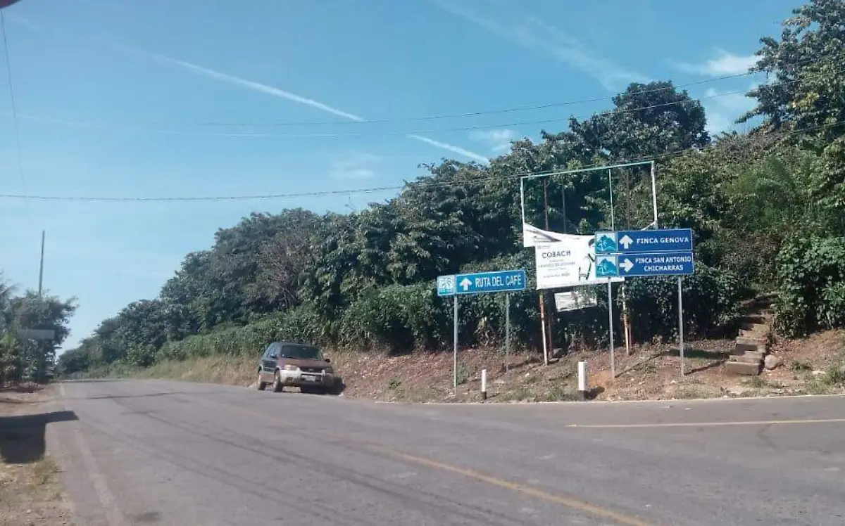 carretera hacia la ruta de café